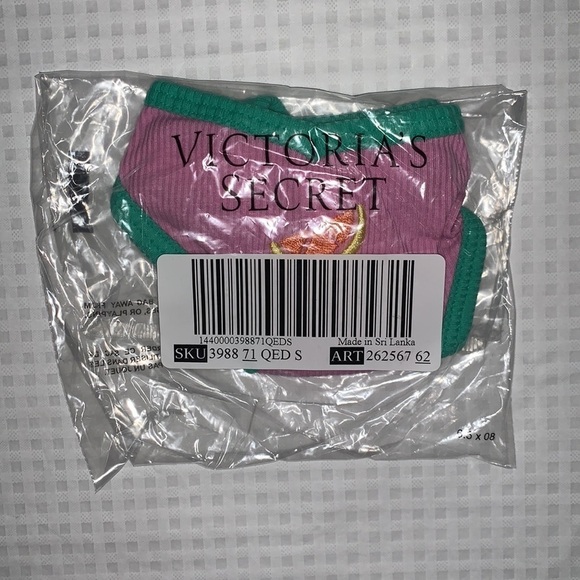 New Victoria’s Secret Pink Cotton Thong Panty Watermelon - Picture 5 of 14